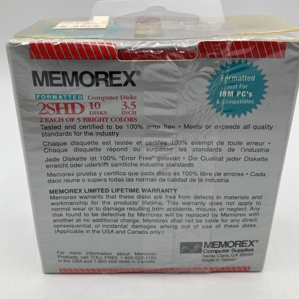 Memorex Computer Disks Formatted 2SHD 10 Pack