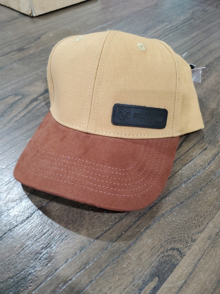 Dodge Ram Leather Patch, Canvas Cap, One Size Fits All, Brown