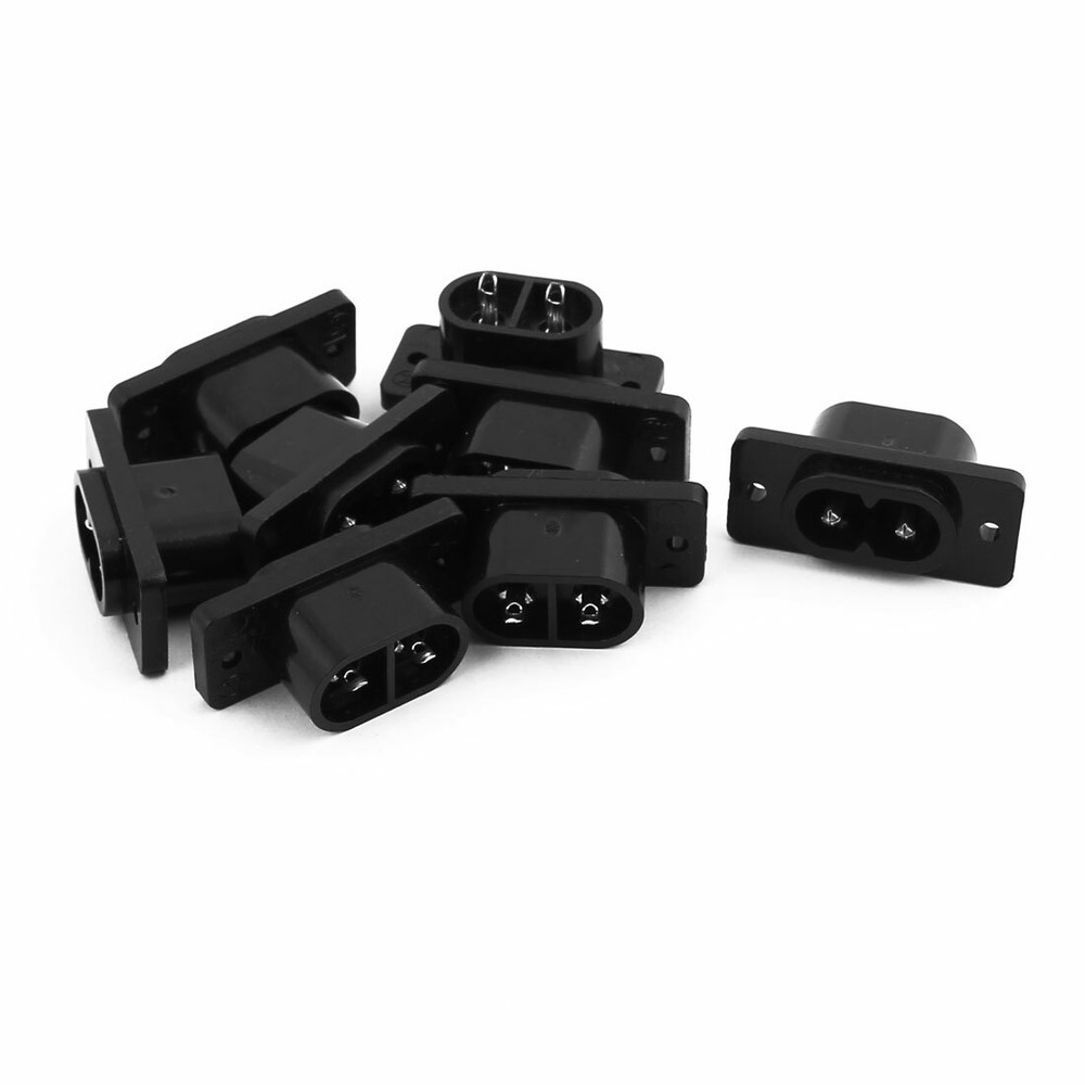 8Pcs AC 250V 2.5A IEC320 C7 Male Panel Mount Power Inlet Socket