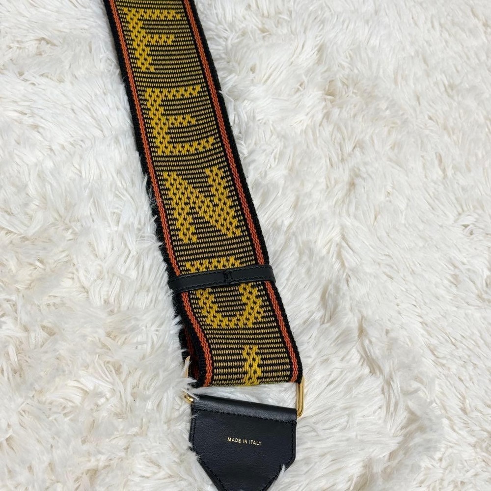 Fendi Strap You Shoulder Strap Multicolor Logo Leather Canvas