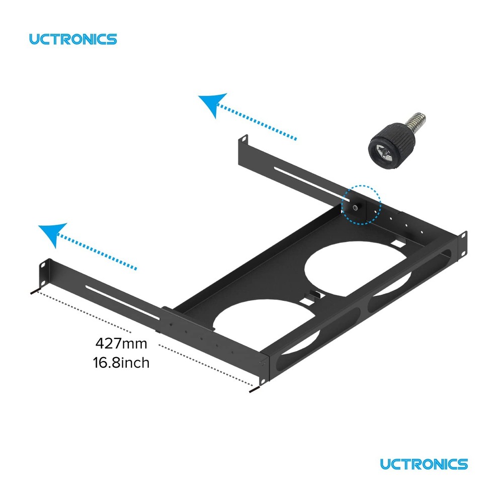 UCTRONICS Mac mini Rack Mount with Side holds up to 2 MAC mini, For