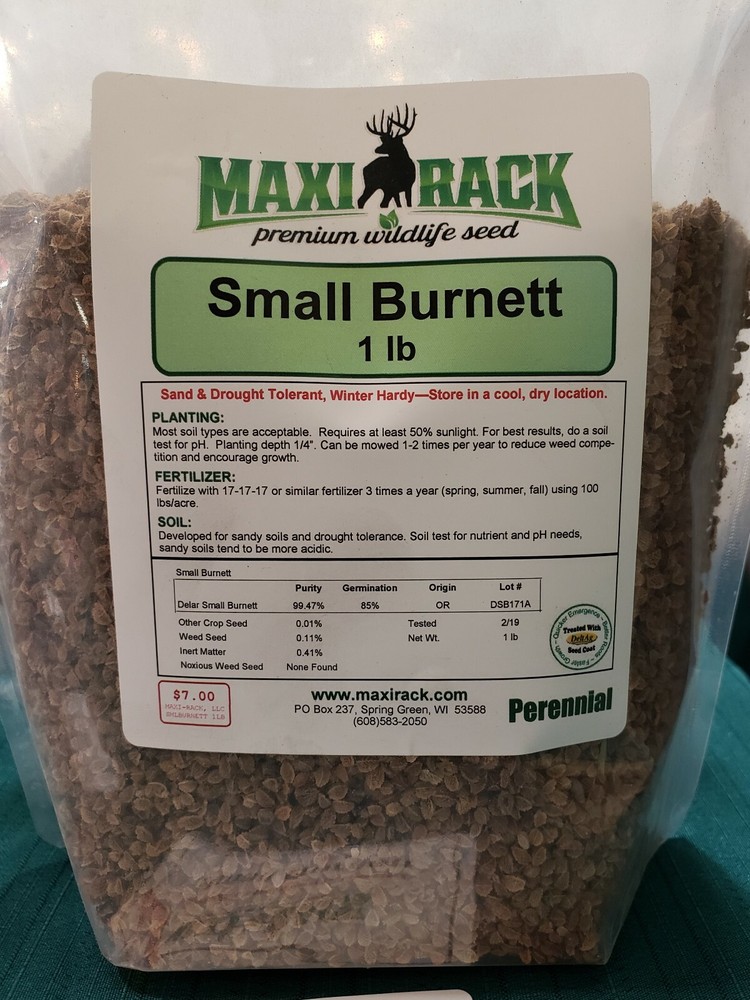 FOOD PLOT seed - 1 lb Small Burnett - MAXI-RACK