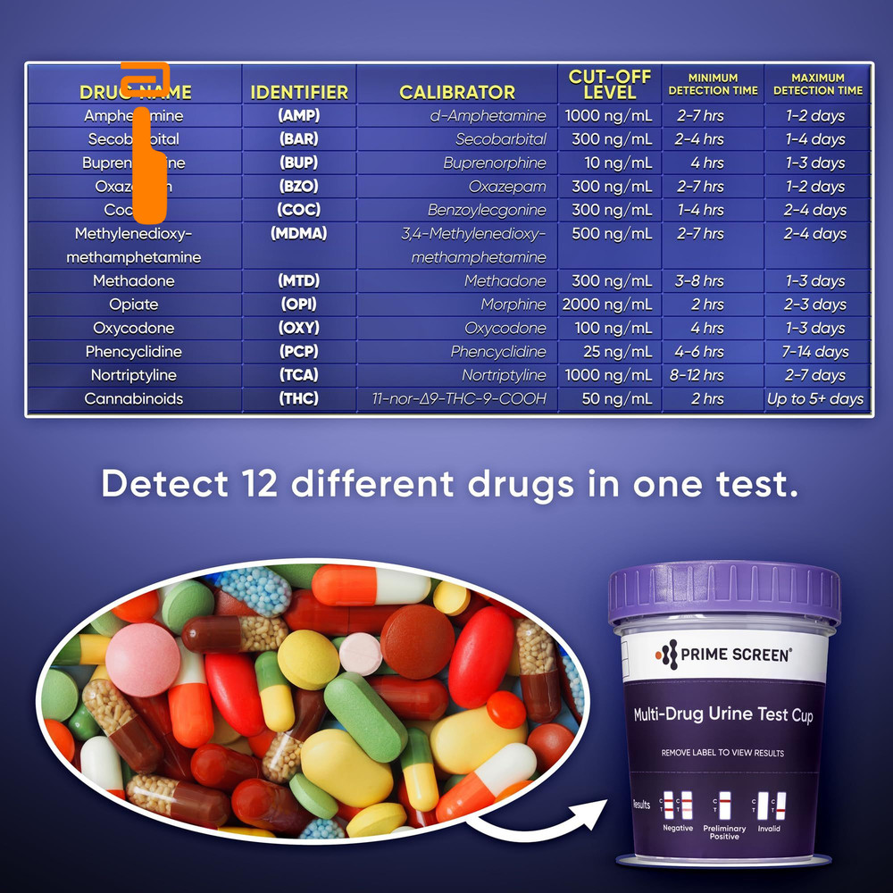 Prime Screen Multi-Drug Test Cup 12 Panel Kit...