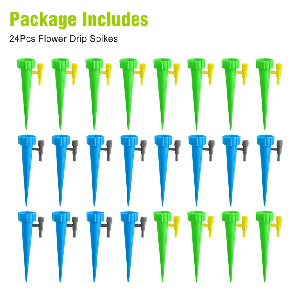 24PCS Self Watering Spikes Automatic Irrigation Watering Drip System for Plants