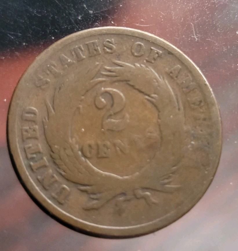 1864 Two Cent Piece Circulated Condition