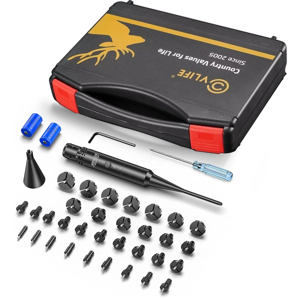 Professional Laser Bore Sight Kit For Multiple Caliber Upgraded Red Bore Sighter