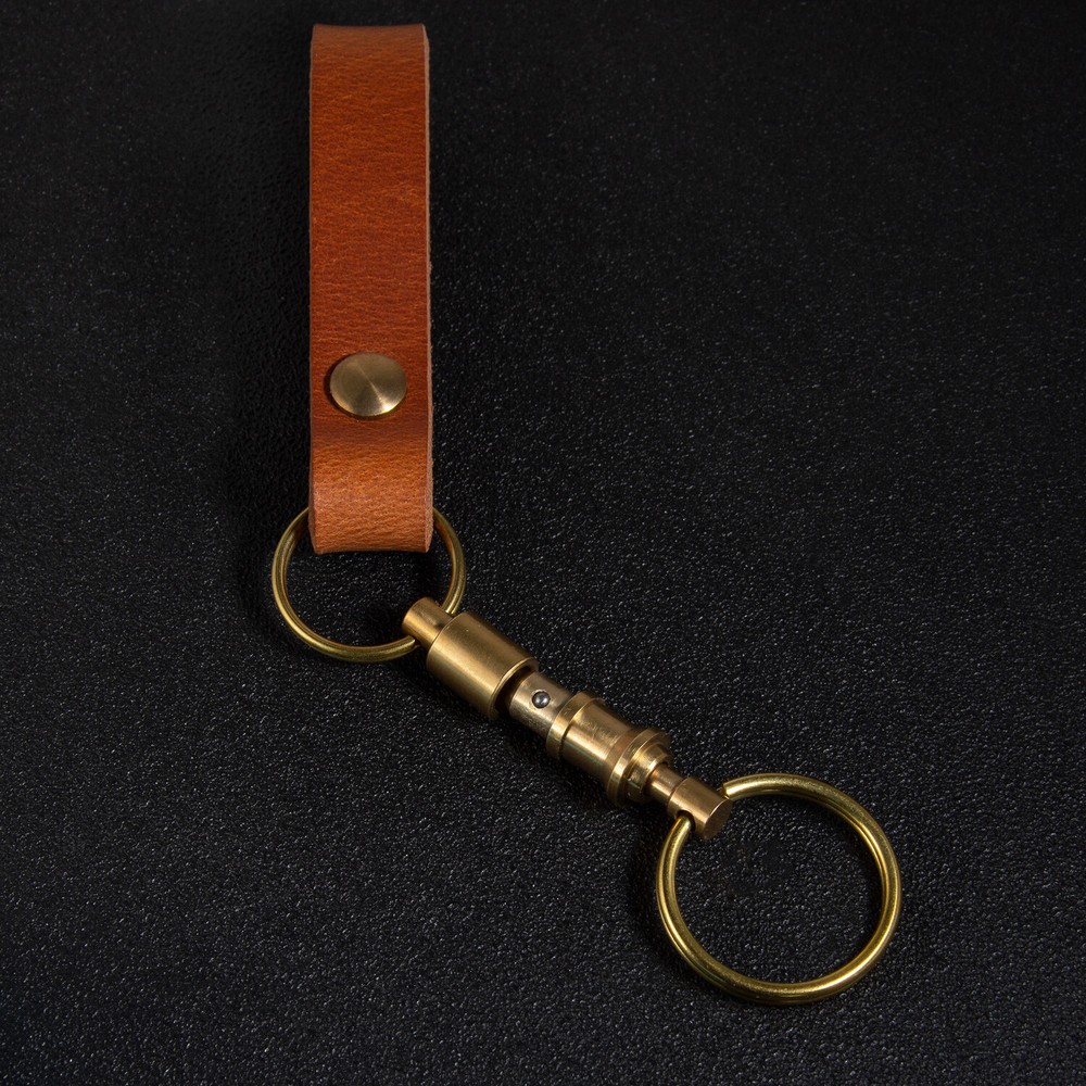 Leather Belt Loop Quick Release Detachable Keychain Pull Apart Key Rings
