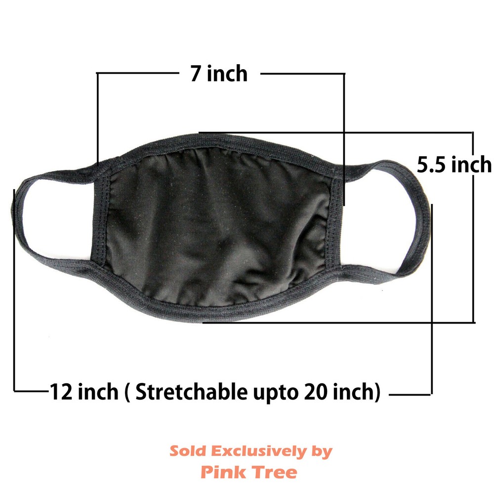 【 25 Pack 】 Black Fabric Face Mask-Washable,Breathable,Reusable 4-Layer Mask
