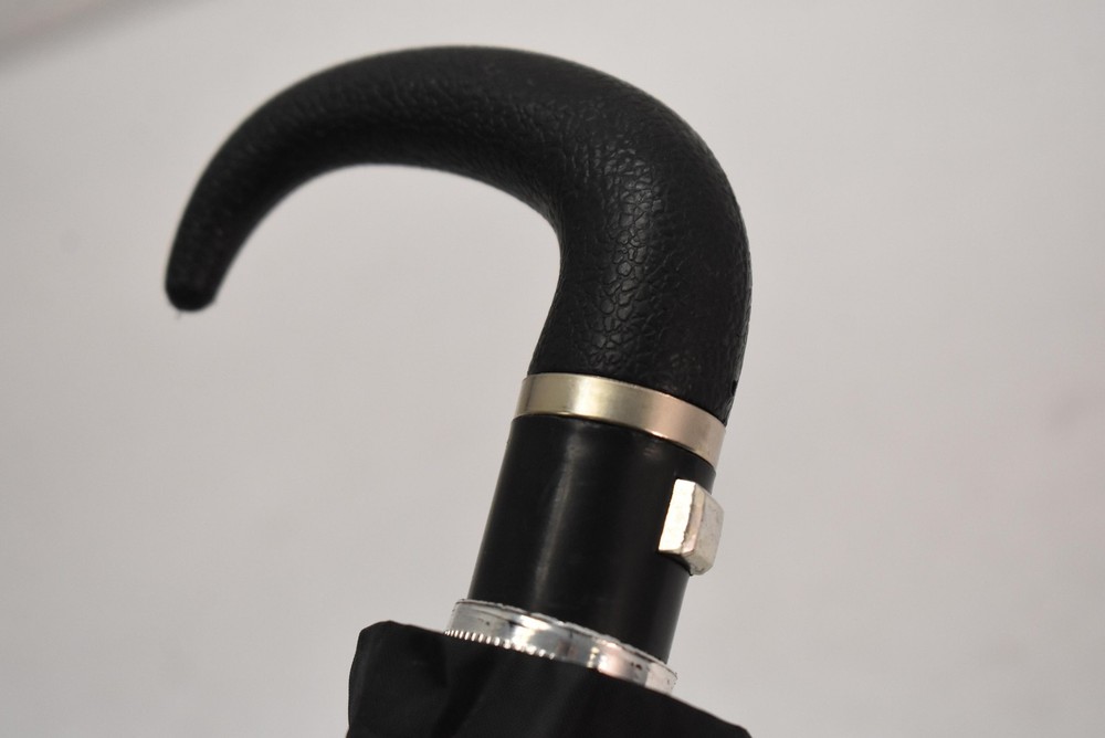 Pride Umbrella Mens Black Compact Folding Auto Open Curved Handle One Size