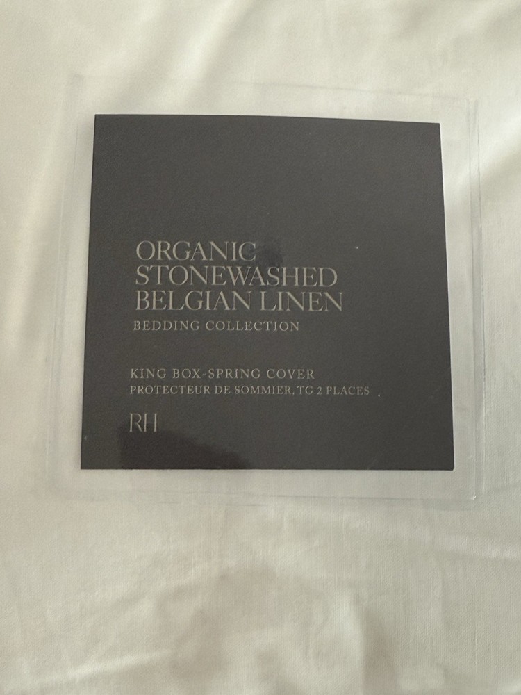 RH Organic Stonewashed Belgian Linen Box-Spring Cover King