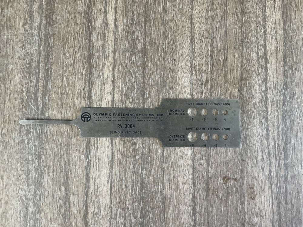 BLIND RIVET DIAMETER GAGE RV 3004