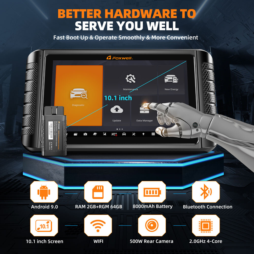 Foxwell NT1009 BT Car ALL System Bidirectional Diagnostic Scanner Key ECU Coding