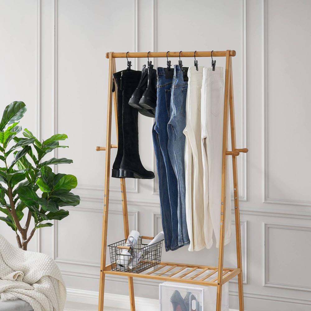 50 PCS Boot Hangers for Closet Laundry Hooks with Clips Boot Hanging Hold Cli...