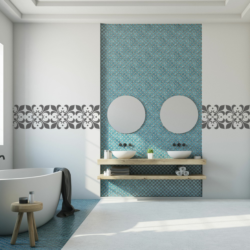 ALMADA Tile reusable PLASTIC Stencil // Moroccan Geometric // Floor Wall