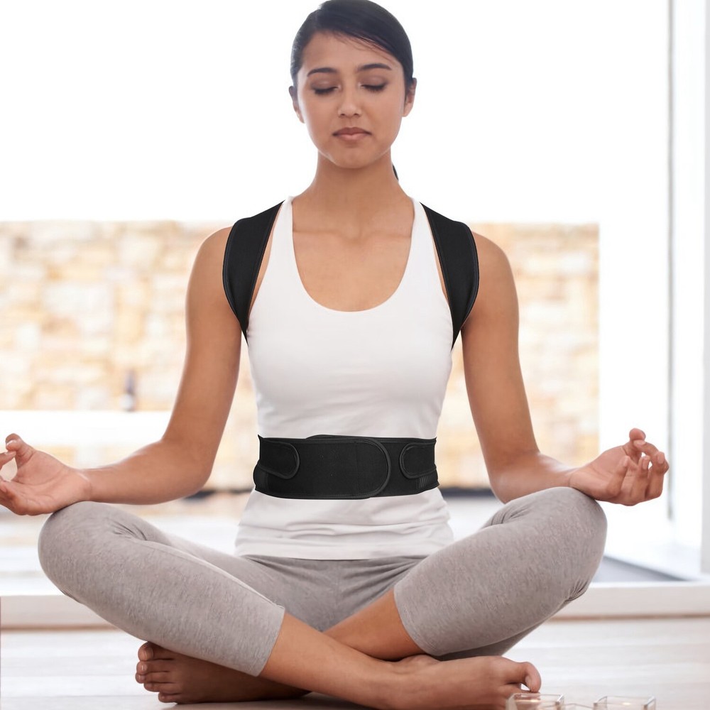 Adjustable Back Posture Shoulder Corrector Support Lumbar Brace Belt Unisex Tool