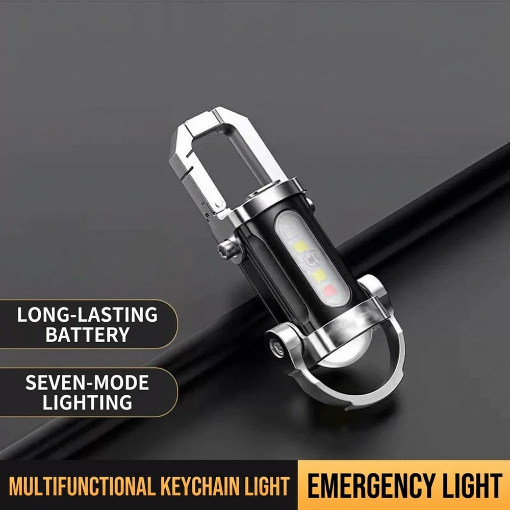 Rechargeable Keychain Flashlight - 4-Pack Portable small flashlight, Black