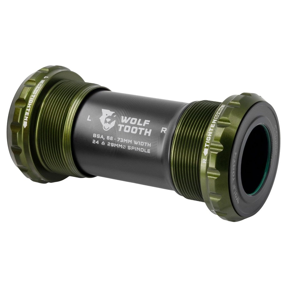 Wolf Tooth BSA Bottom Bracket 24mm Olive | Lightweight, Durable,