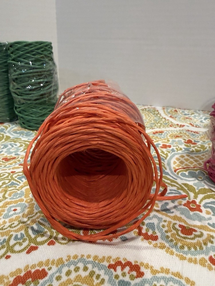 Raffia Stripes Paper String,Colorful Twisted Paper Craft String/Cord/Rope Wired