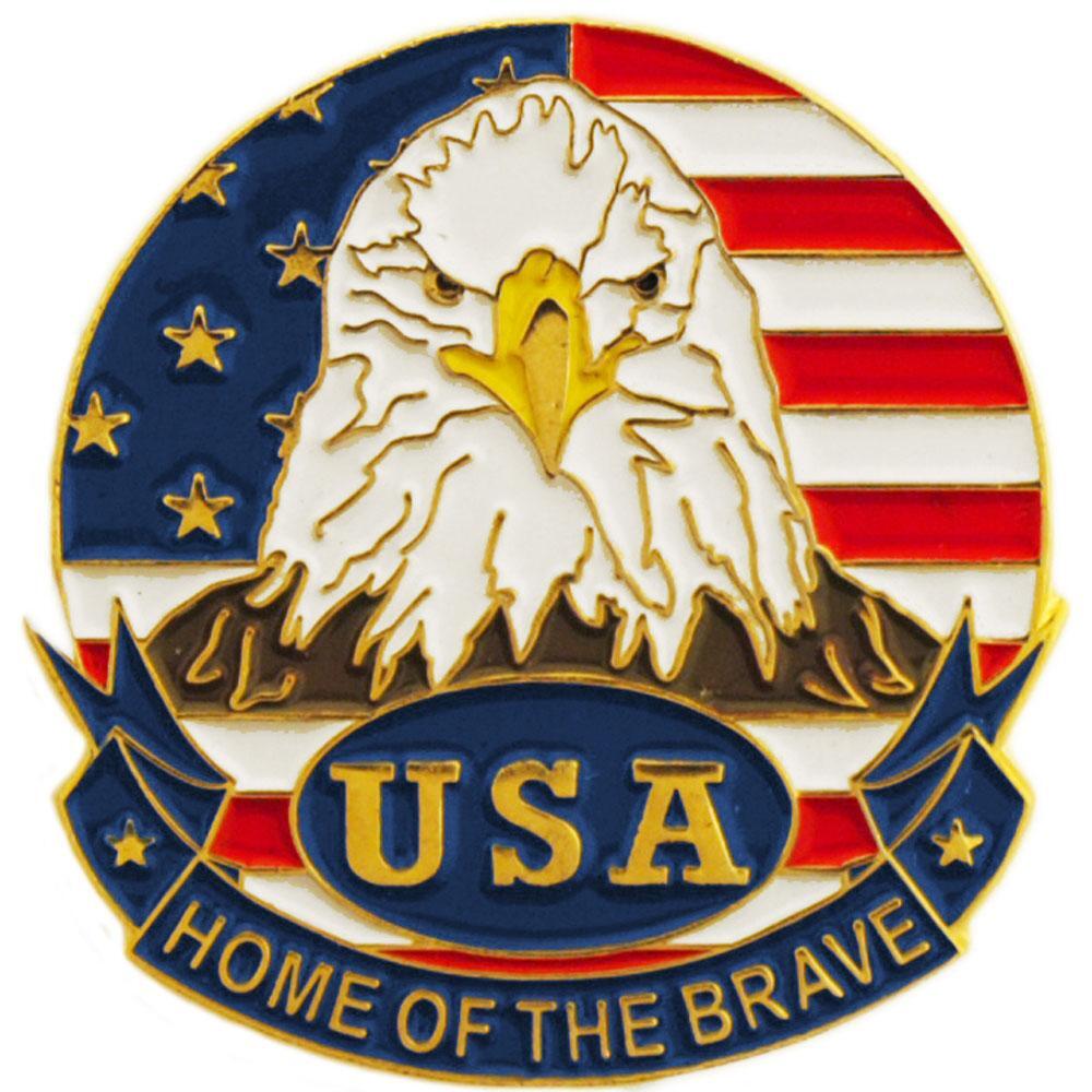 USA Eagle & Flag Pin 1"