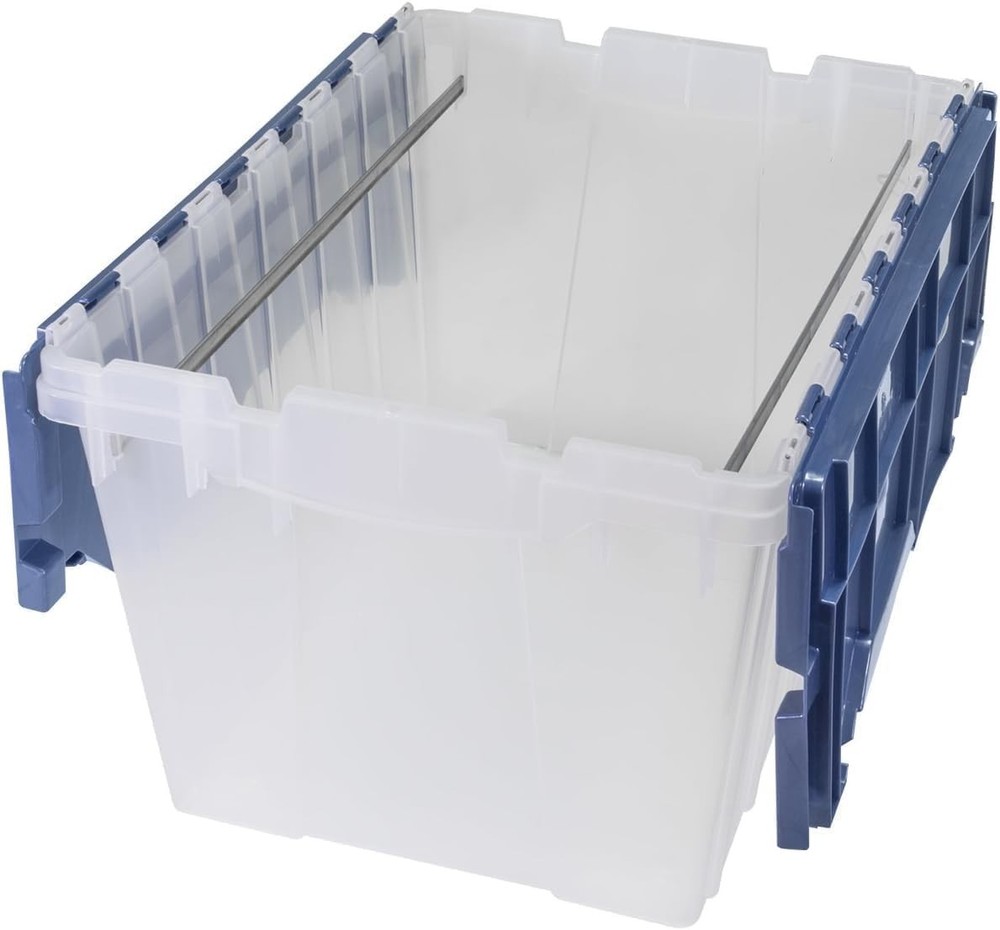 KeepBox 12 Gallon Storage Container Nesting and Stackable Plastic with Lid