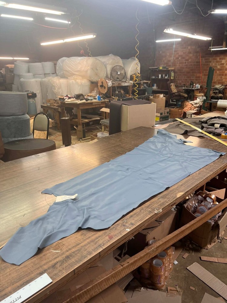 Sky Blue Upholstery Leather HALF Hide 20 SQ FT