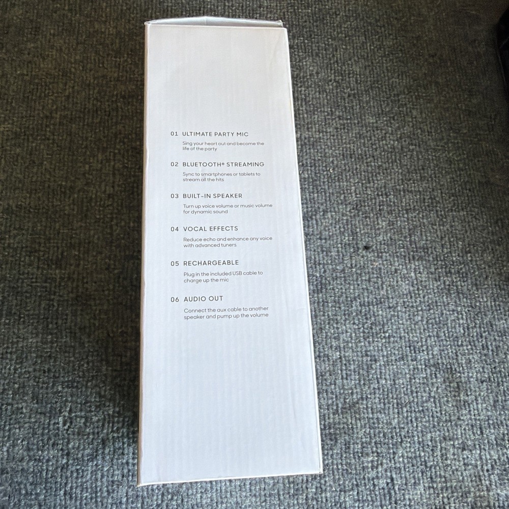 Sharper Image Bluetooth Karaoke Microphone Silver New