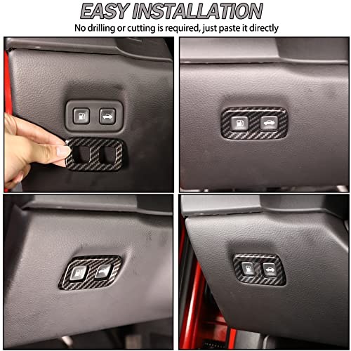 Automotive Rear Tailgate Switch Button Frame Contained in Carbon fiber grain