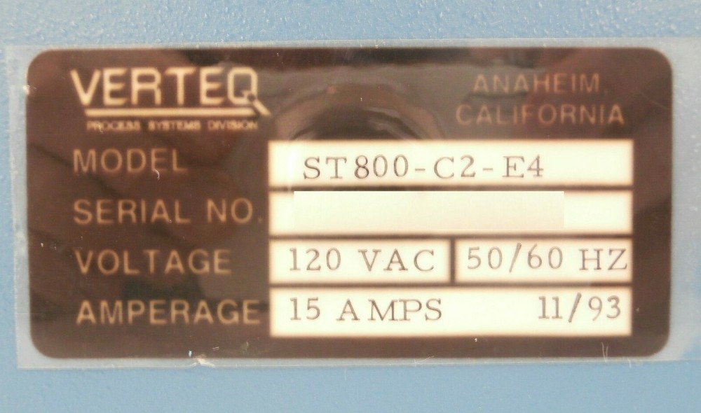 Verteq Process Systems ST800-C2-E4 RF Amplifier Working Surplus