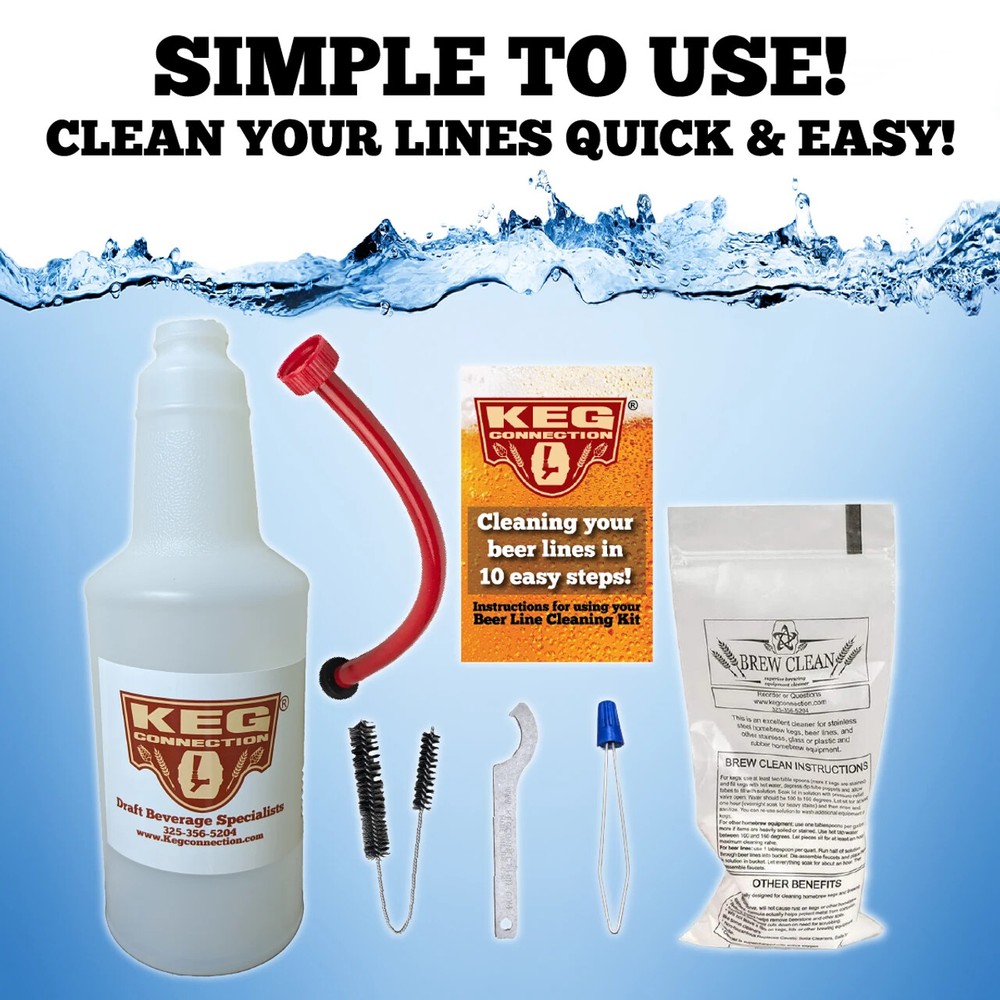 Kegerator Beer Line Cleaning Kit by Kegconnection featuring Brew Clean, Easy!