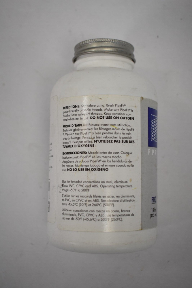 FBC PipeFit Thread Sealing Paste w PTFE Burhs In Container 1pt 03-133-00