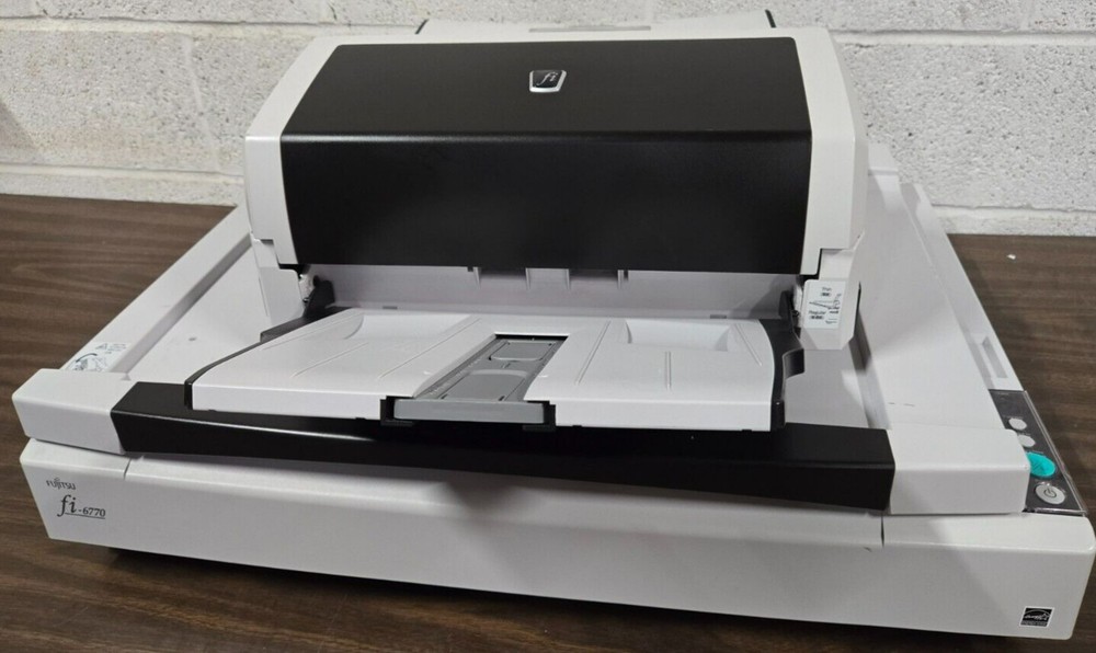 Fujitsu FI-6770 Flatbed Color Duplex Pass Through Document Scanner W/ Trays