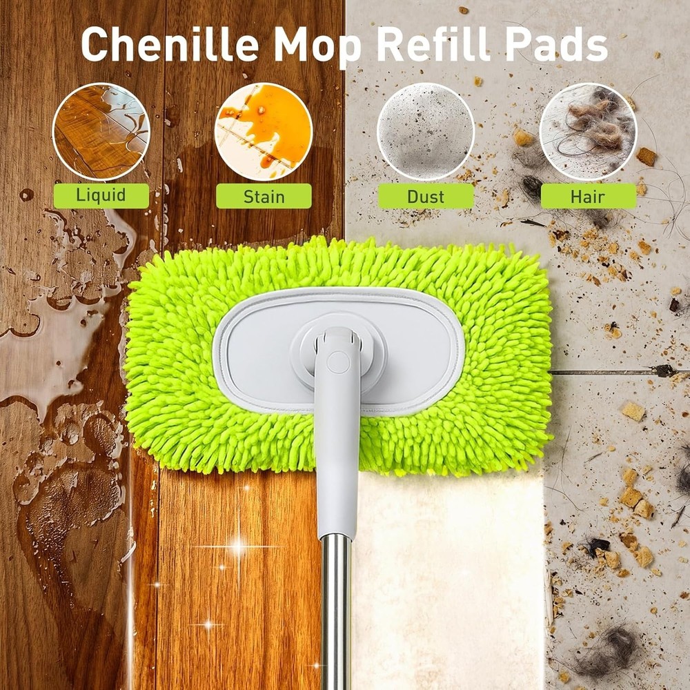 6 Pack Microfiber Mop Refills - Washable & Compatible with Standard Mops