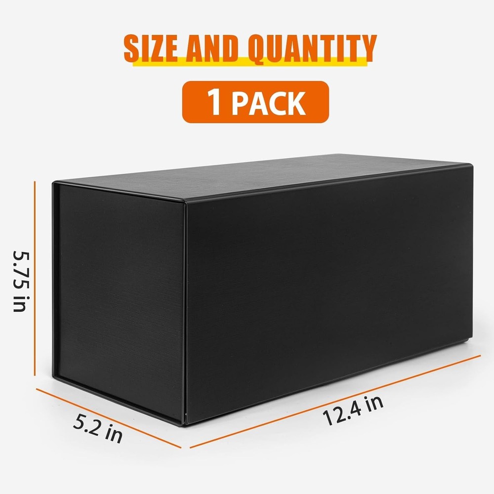 CD Storage Box DVD Case Holder Organizer with Lid Black Media Storage Bin 1 Pack