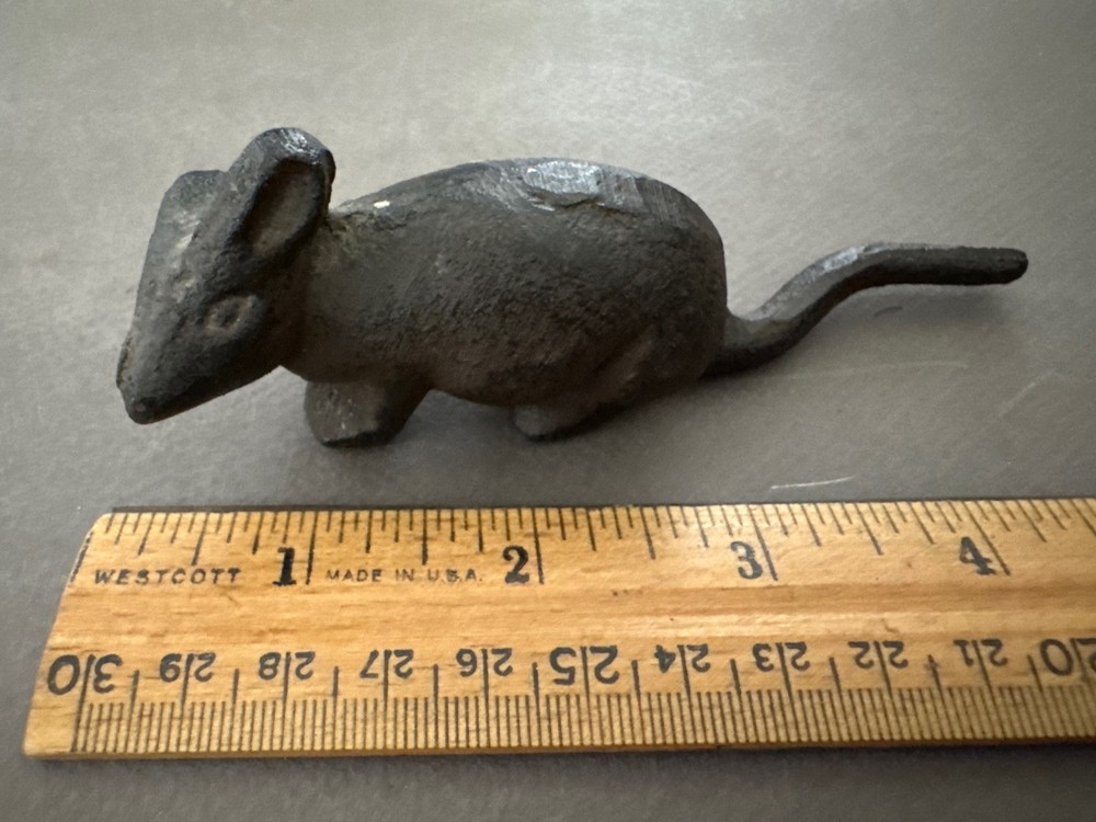 SMALL CAST IRON MOUSE RAT FIGURINE
