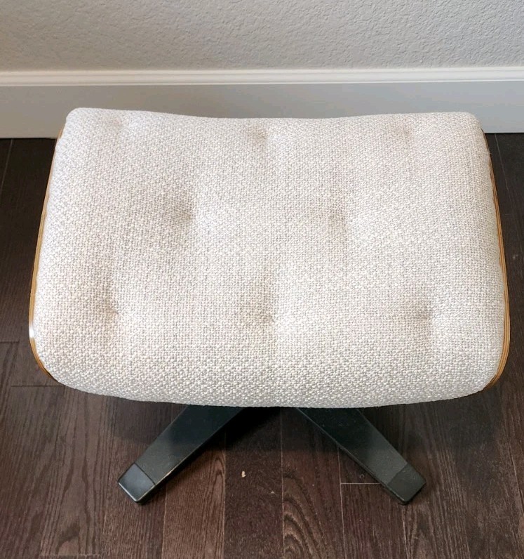 Rivet Olander Mid-Century Modern Rectangular Ottoman with Swivel Base