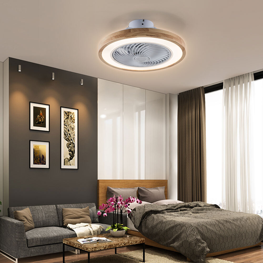 Ceiling Fan Light+Remote Control Modern Invisible fan LED Light Ceiling Mounted