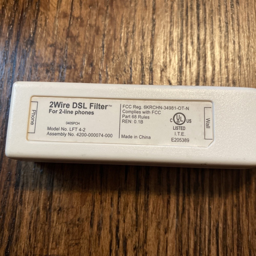 2Wire DSL Filter For Single-line Phones Model LFT4-2