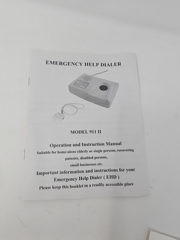 911 ii Emergency Help Dialer 2nd Generation 2-Way Talk Complete.