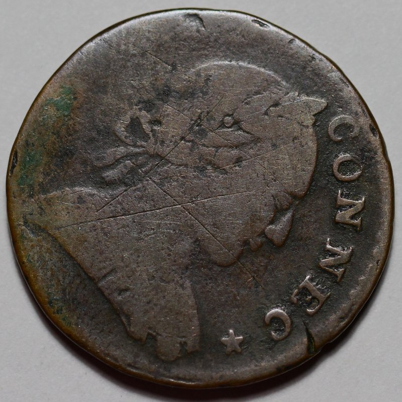 1788 Connecticut Copper - Scratches - Rotated Die
