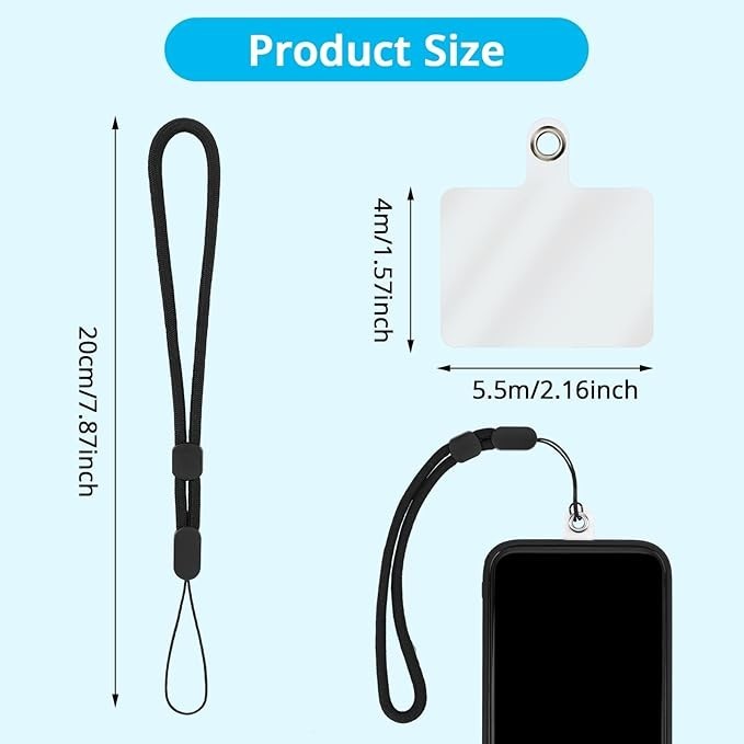 cobee Hand Wrist Strap Lanyard with Tether Patch, 6 Pcs Adjustable Nylon Wrist S