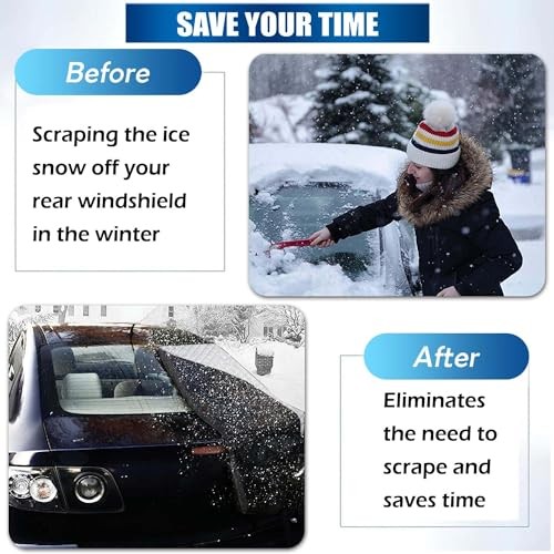 Car Rear Windshield Cover, 4-Layer Waterproof Back Window Protector For Sedan