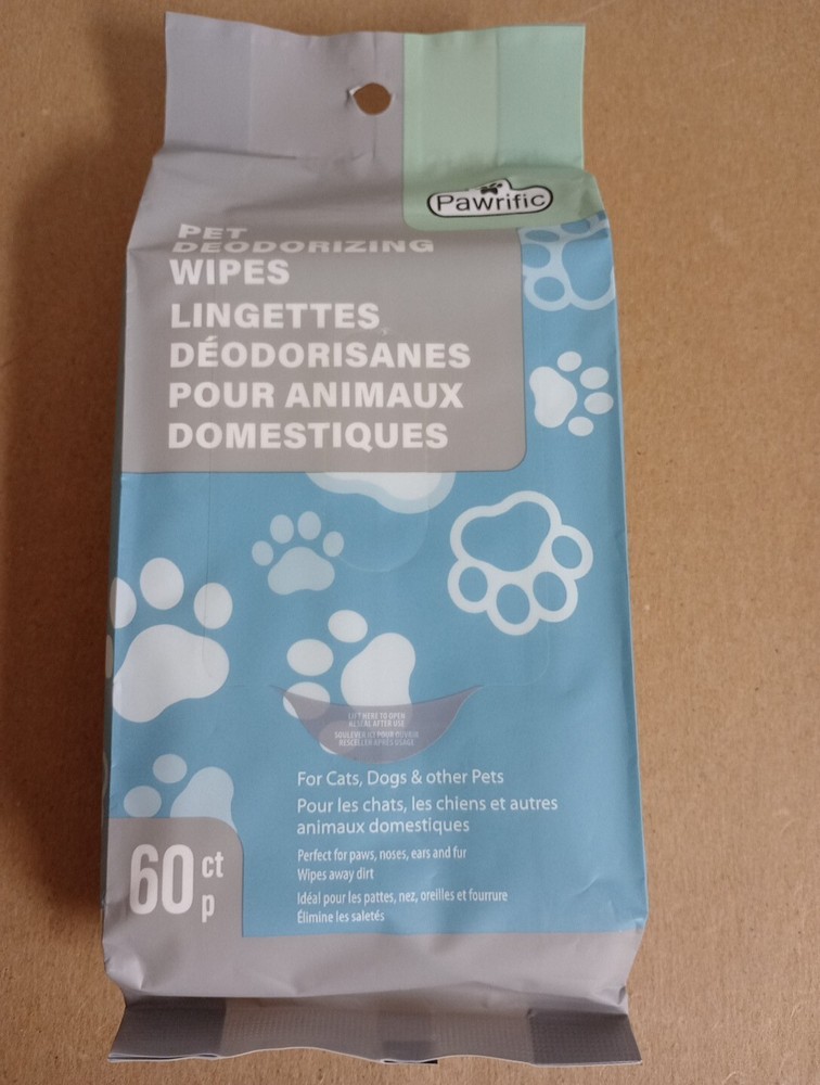 Pawrific 60ct. Pet Deodorizing Wipes