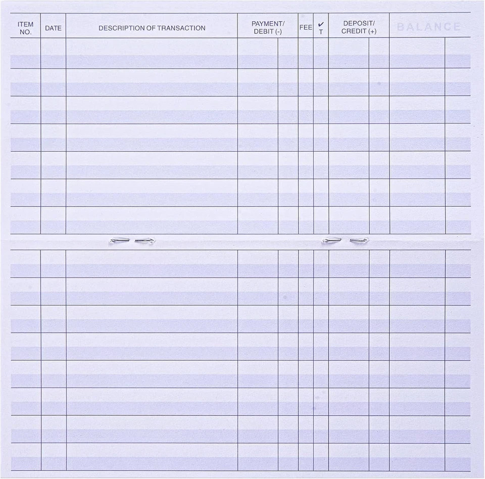 24 PCS Check Registers for Personal Checkbook, Easy to Read Checkbook Register
