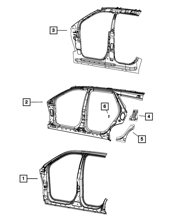 Genuine Mopar C-Pillar Reinforcement Left 68036261AA