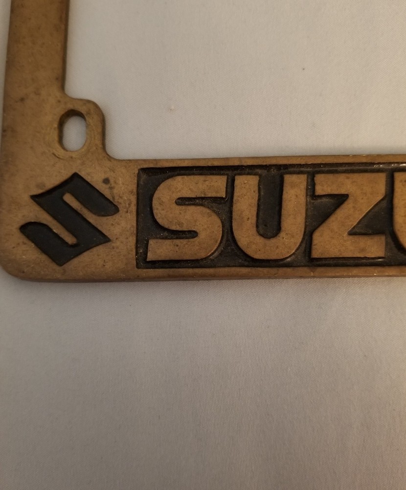Vintage Suzuki Brass Cycle Plate Holder 1981