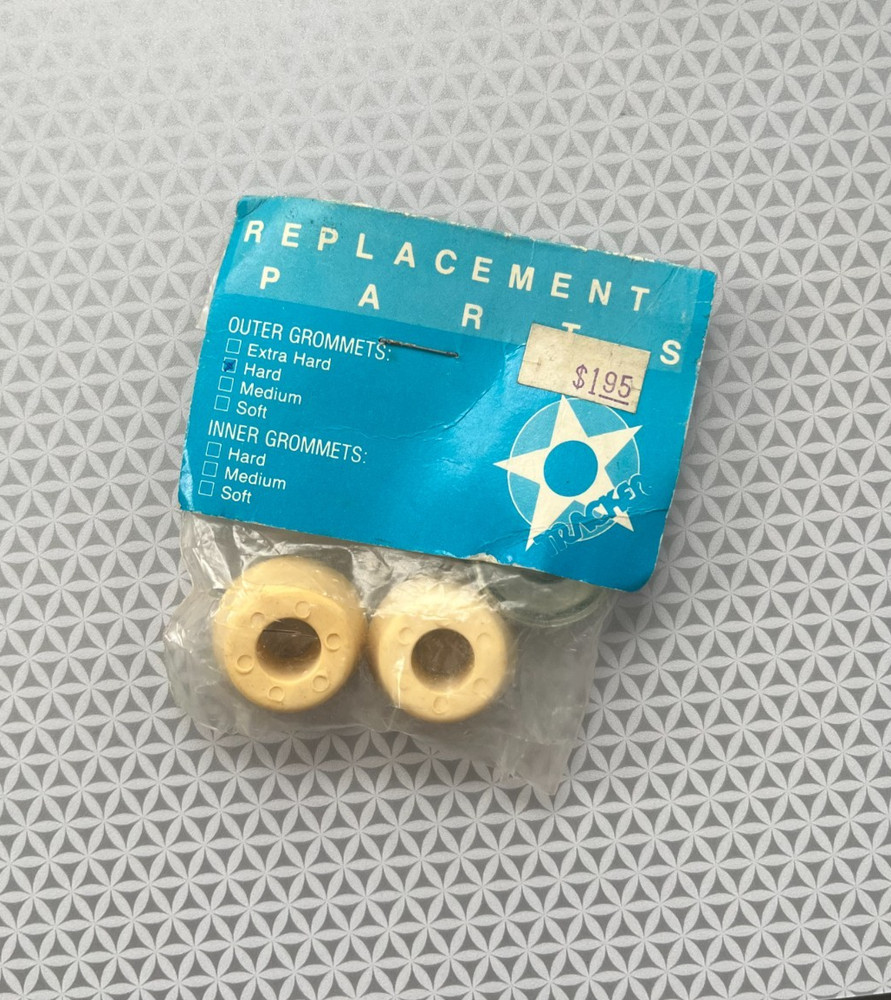 Tracker  Hard Outer Rubber Bushing Grommets for Skateboard white NOS