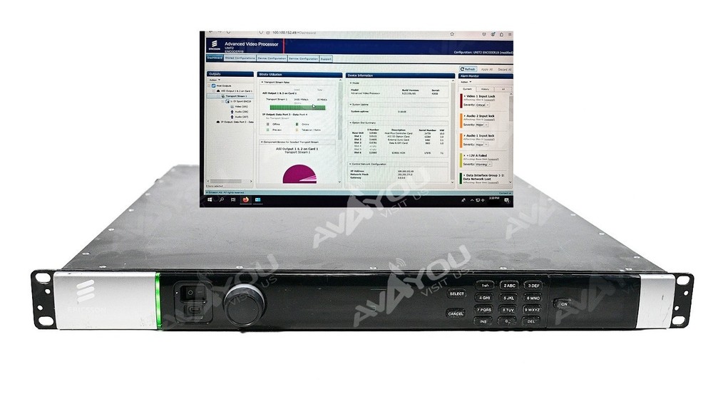 Ericsson AVP-3000 Encoder Modulator HD MPEG4 L- BAND BISS ASI CE-X