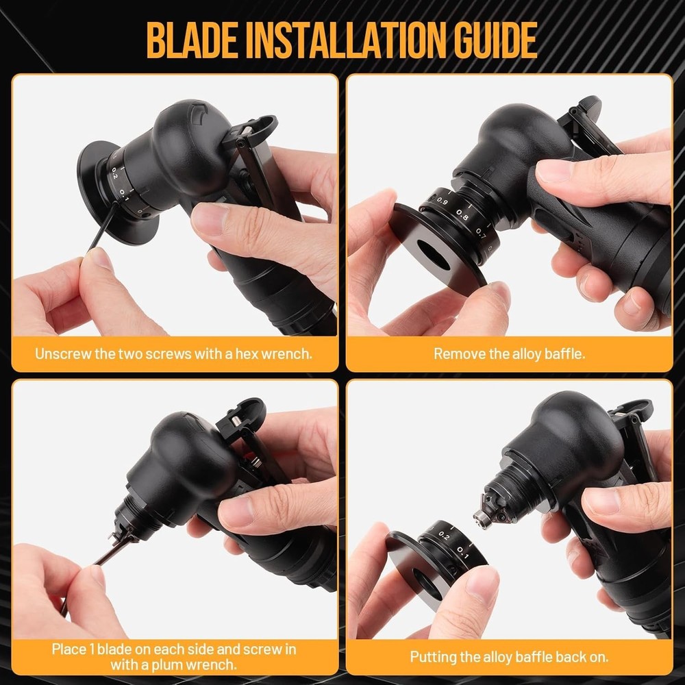 Pneumatic Chamfering Tool, Chamfer Tool with 6 C-Angle & 6 R-Angle Blades