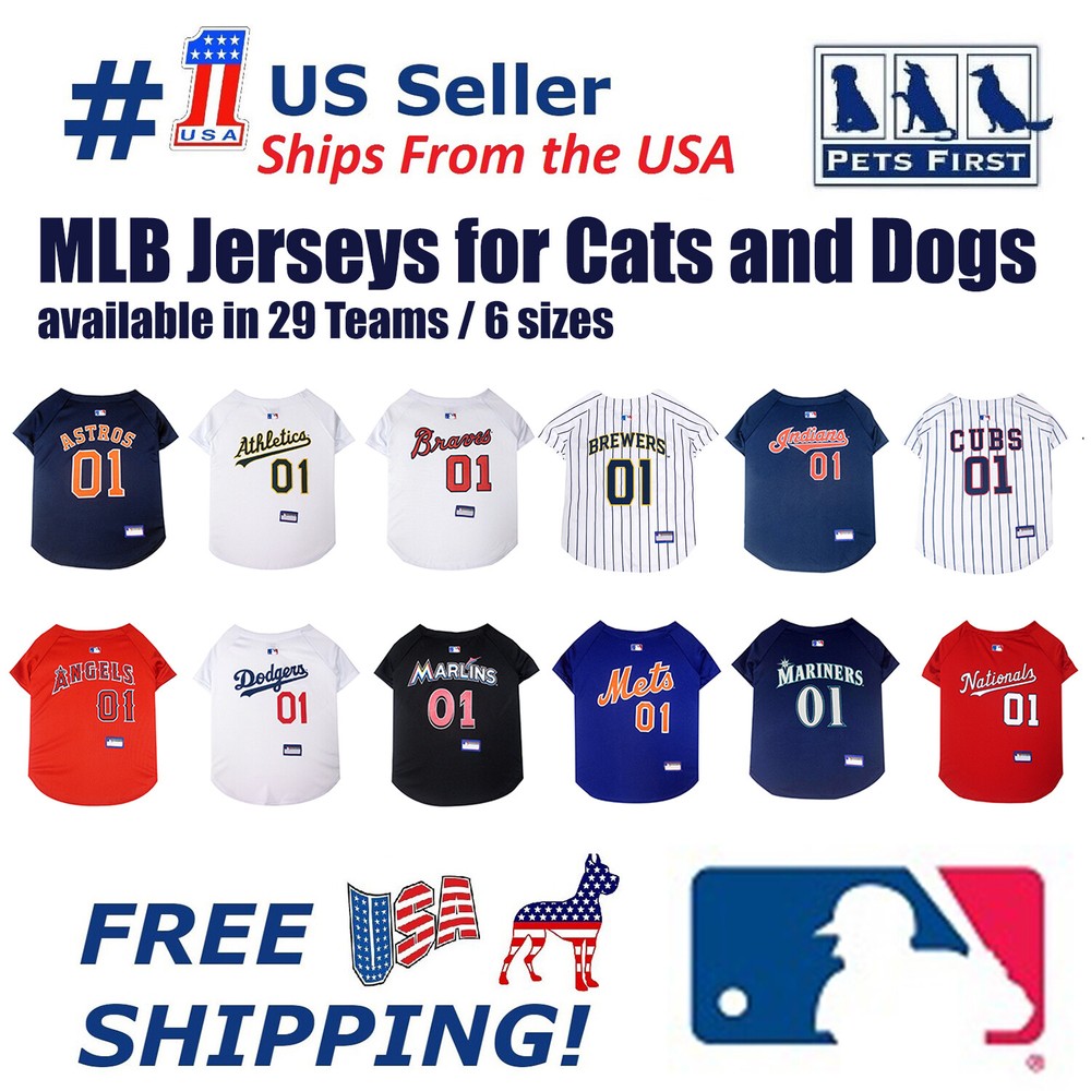 Pets First MLB Licensed Mesh Jersey for Dogs - Available in 29 Teams 7 Sizes