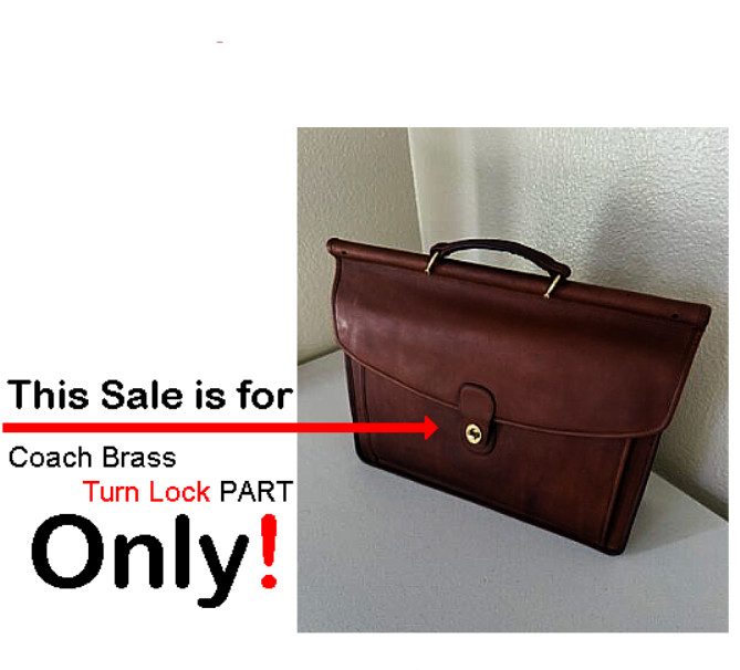 Turn Lock Part Coach Briefcase & Old Style Hand Bag Replacement Part Solid Brass